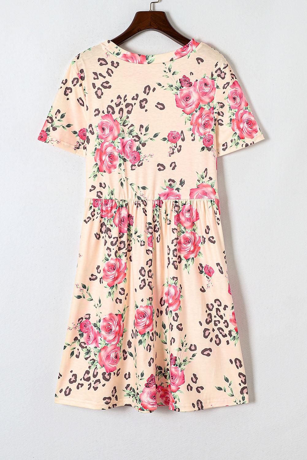 Animal Floral Babydoll T-shirt Dress Mini Dresses MyDresses 