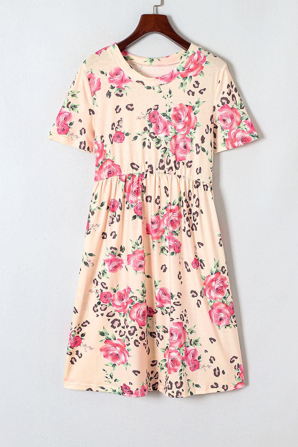 Animal Floral Babydoll T-shirt Dress Mini Dresses MyDresses 