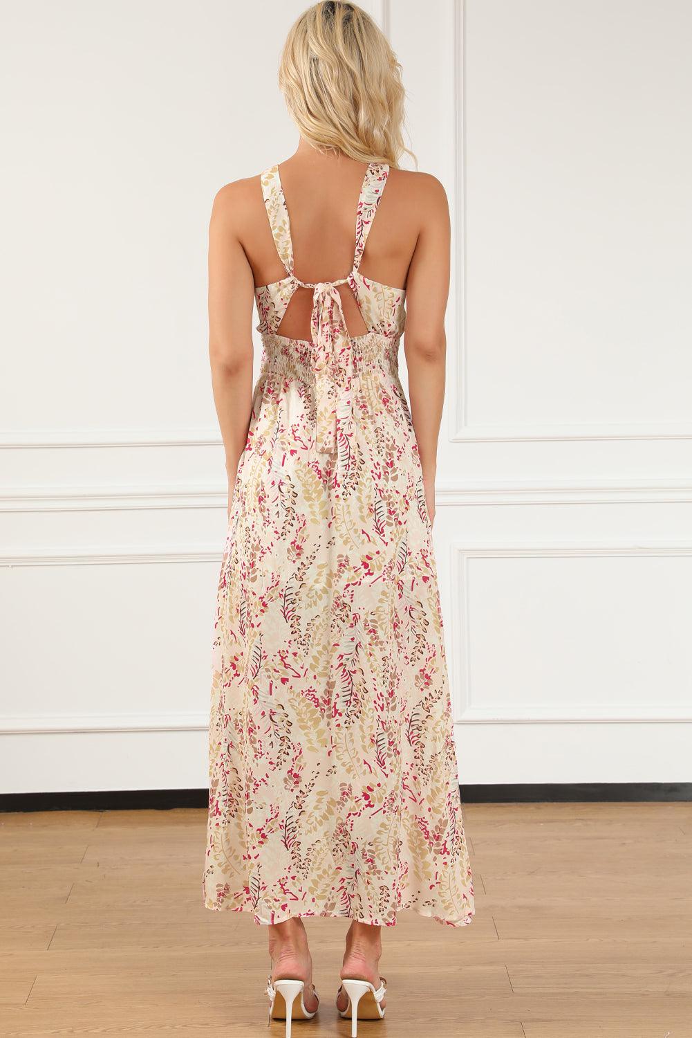 Crisscross Backless Maxi Floral Dress Maxi Dresses MyDresses 