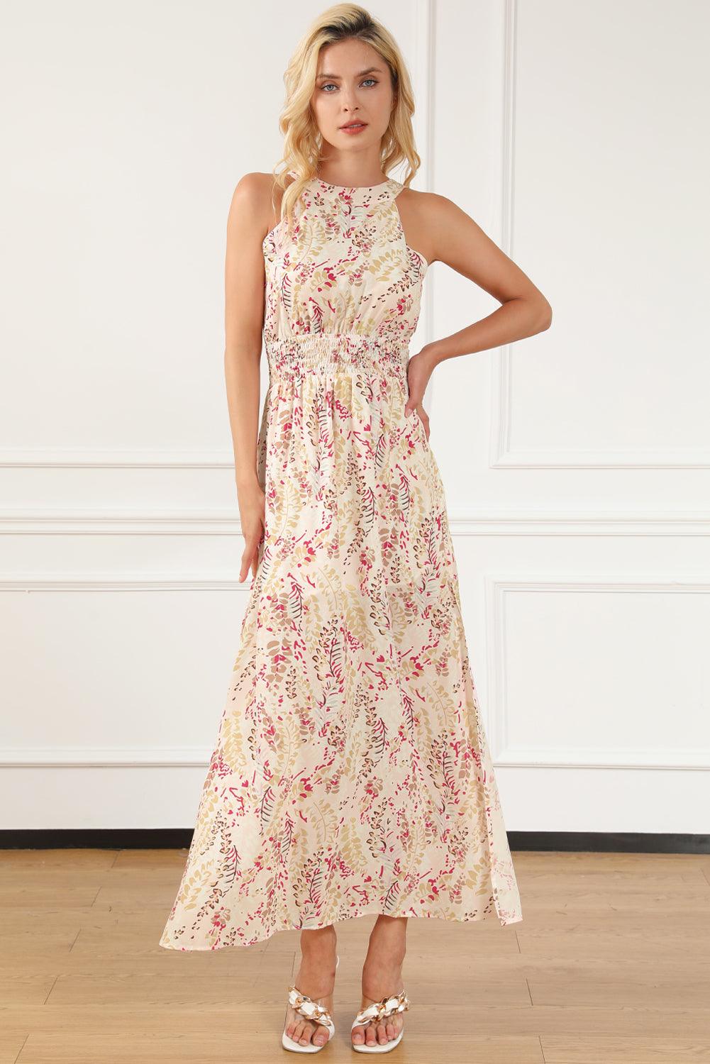 Crisscross Backless Maxi Floral Dress Maxi Dresses MyDresses 