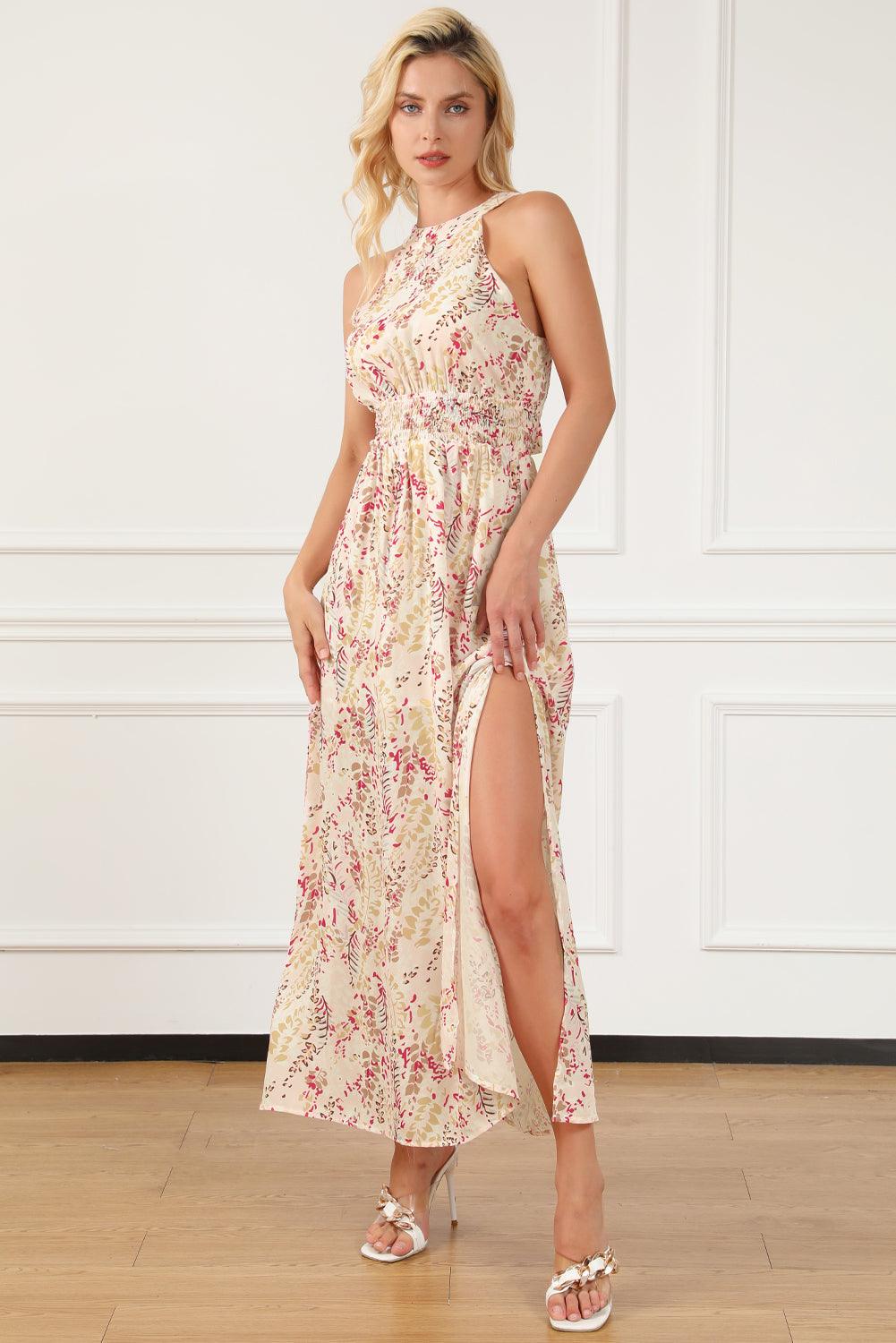 Crisscross Backless Maxi Floral Dress Maxi Dresses MyDresses 
