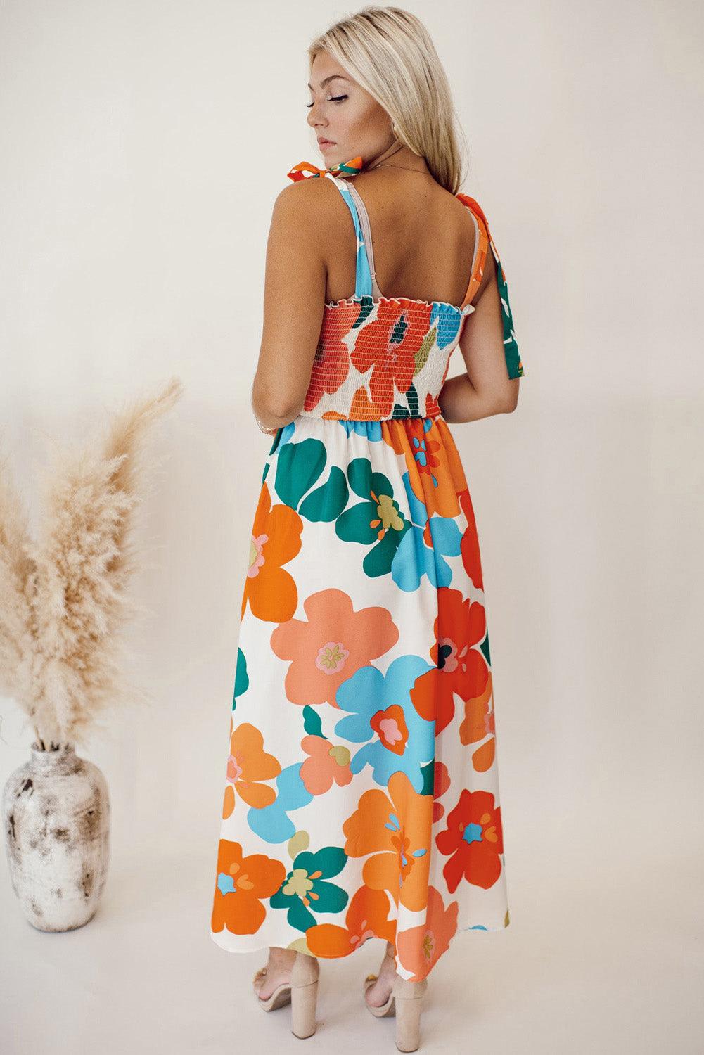 Floral Smocked Bust Maxi Dress Maxi Dresses MyDresses 