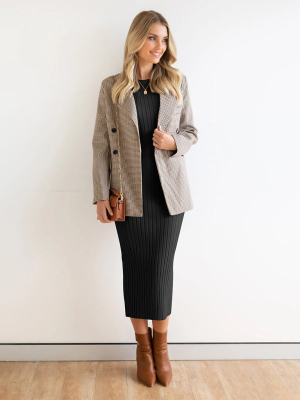 Ribbed Bodycon Midi Dress with Sleeveless Design Midi Dresses MyDresses 
