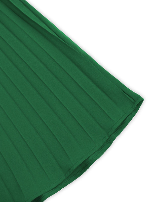 Sleeveless Midi Dress with Pleated Skirt and Belted Waist Midi Dresses MyDresses 