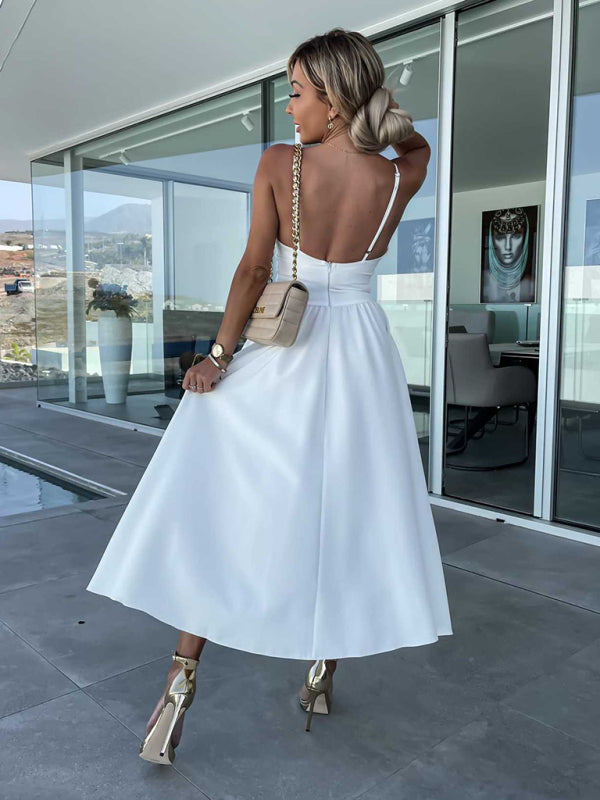 Twisted Front Midi Dress with Cut-Out and High Slit Midi Dresses MyDresses 