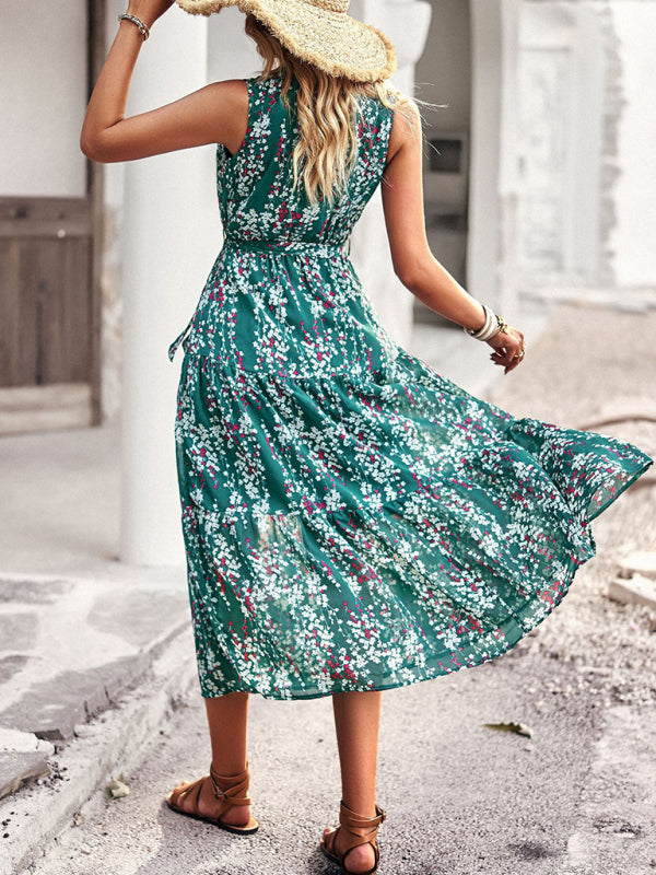 ERROR - Floral Print Wrap-Style Midi Dress with Belted Waist Maxi Dresses MyDresses 