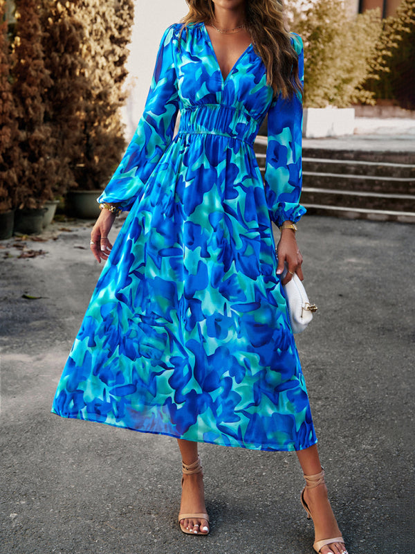 Bohemian Floral Print Midi Skirt with Elastic Waistband Midi Dresses MyDresses 