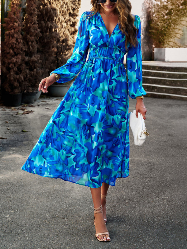Bohemian Floral Print Midi Skirt with Elastic Waistband Midi Dresses MyDresses 