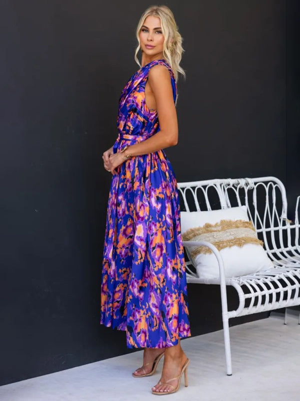 One Shoulder Maxi Dress with Slim Waist and Backless Design Maxi Dresses MyDresses 