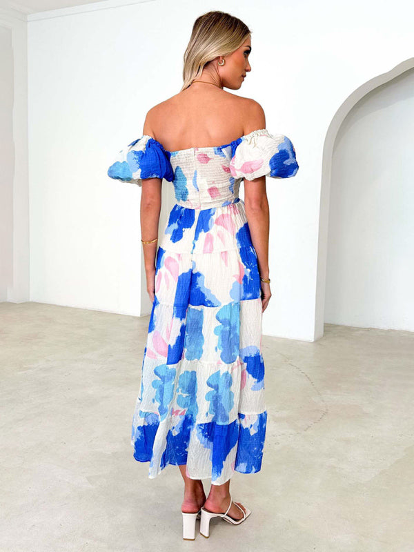 Floral Print Maxi Dress with Puff Sleeves and Cut-Out Detail Maxi Dresses MyDresses 