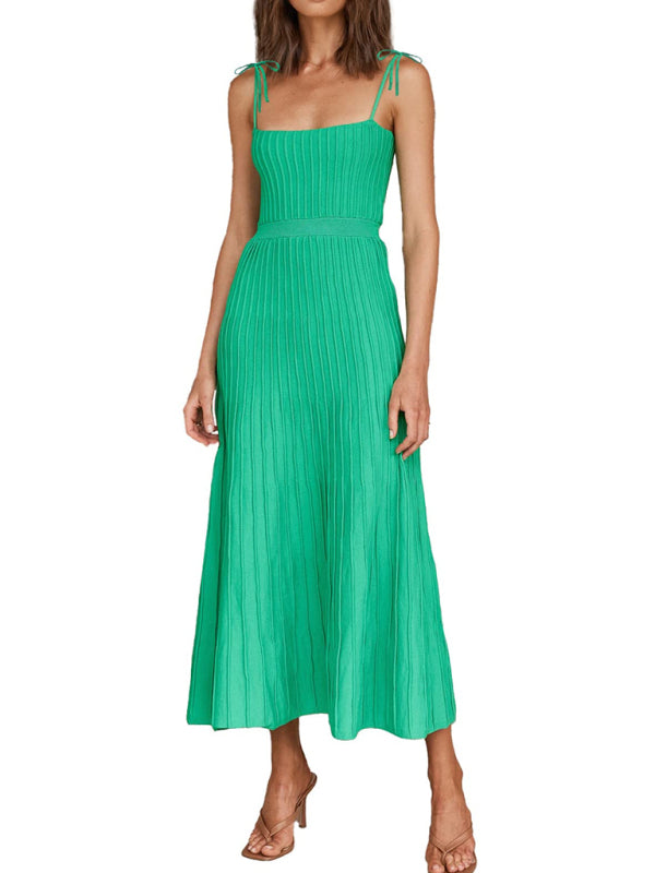 Knitted Midi Dress with High Waist and Wide Swing Skirt Group1 MyDresses Green 8 | S 