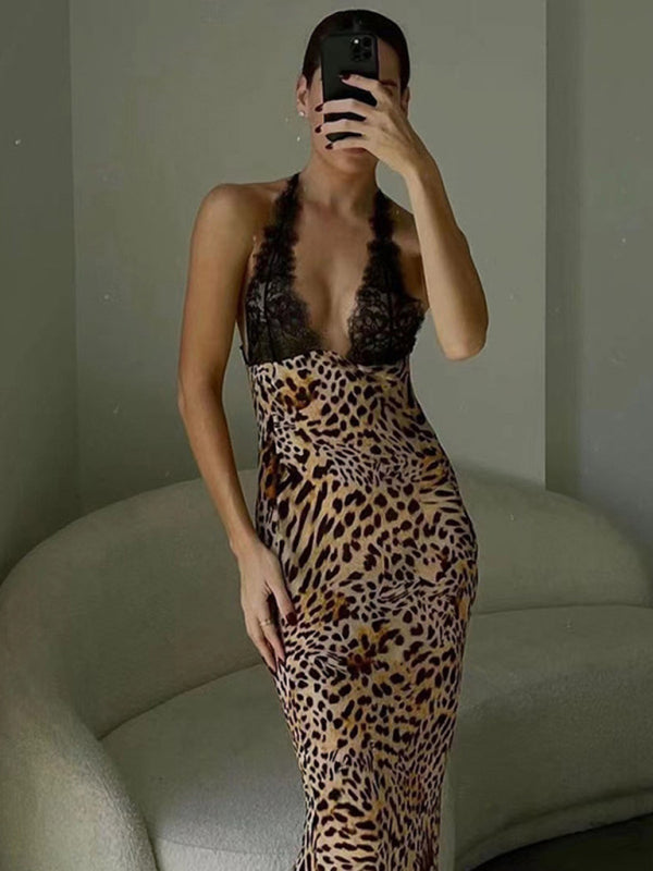 Lace Backless Maxi Dress with Floral Print Group6 MyDresses