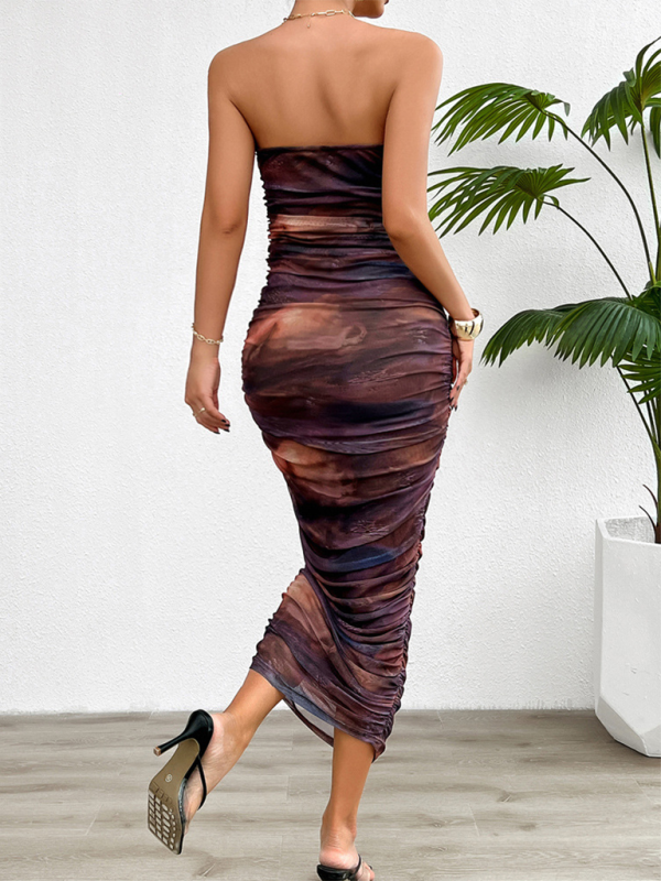 Gradient Tube Top Midi Dress with Ruched Detailing Midi Dresses MyDresses 