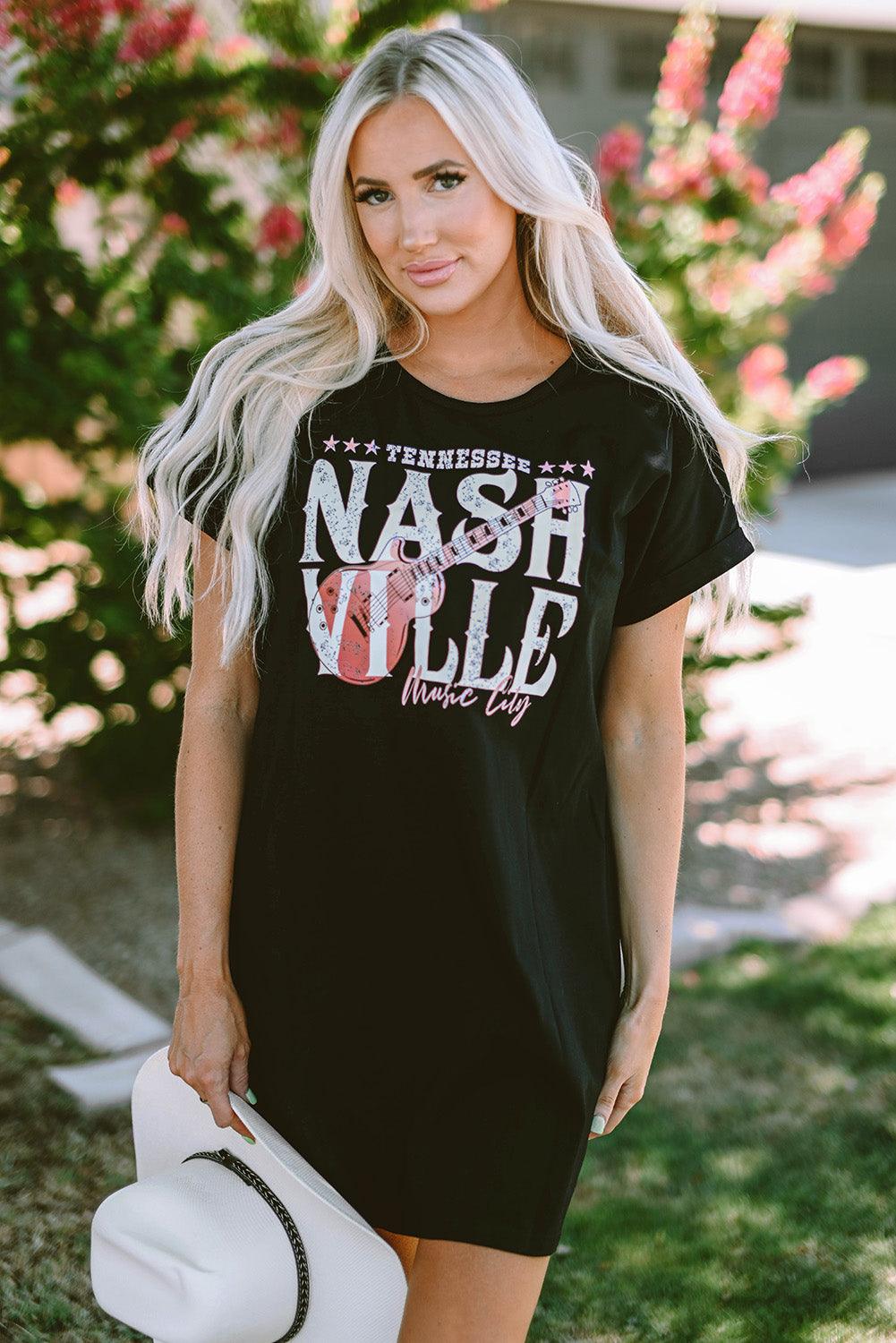 Nashville Music Fest T-Shirt Dress Mini Dresses MyDresses 