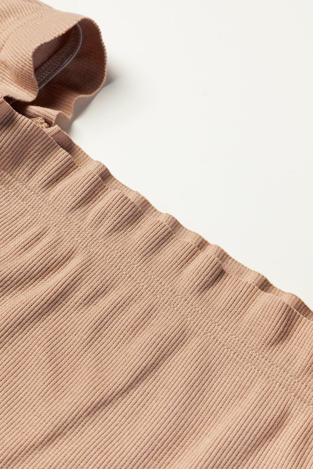 Off Shoulder Ribbed Balloon Sleeve Sweater Dress Mini Dresses MyDresses 