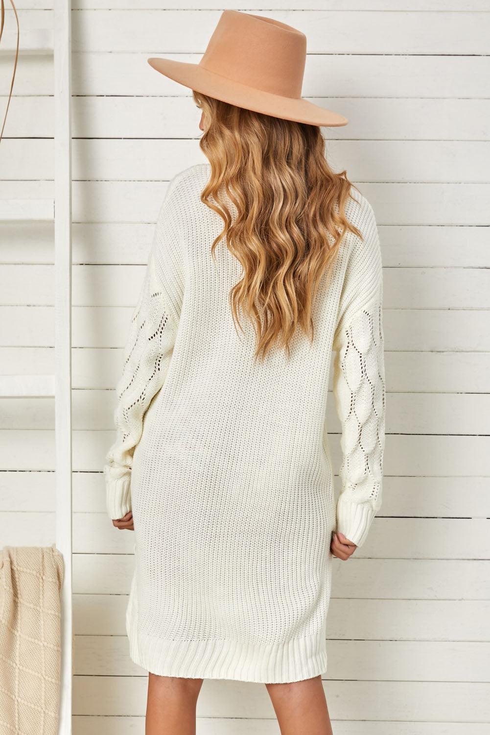 Plain Turtleneck Sweater Dress Mini Dresses MyDresses 