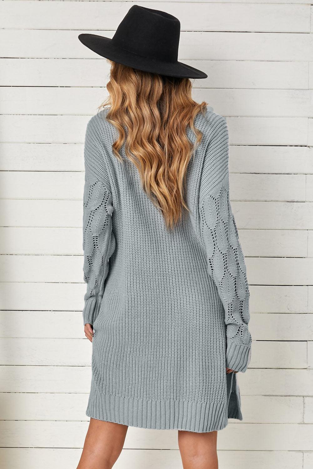 Plain Turtleneck Sweater Dress Mini Dresses MyDresses 