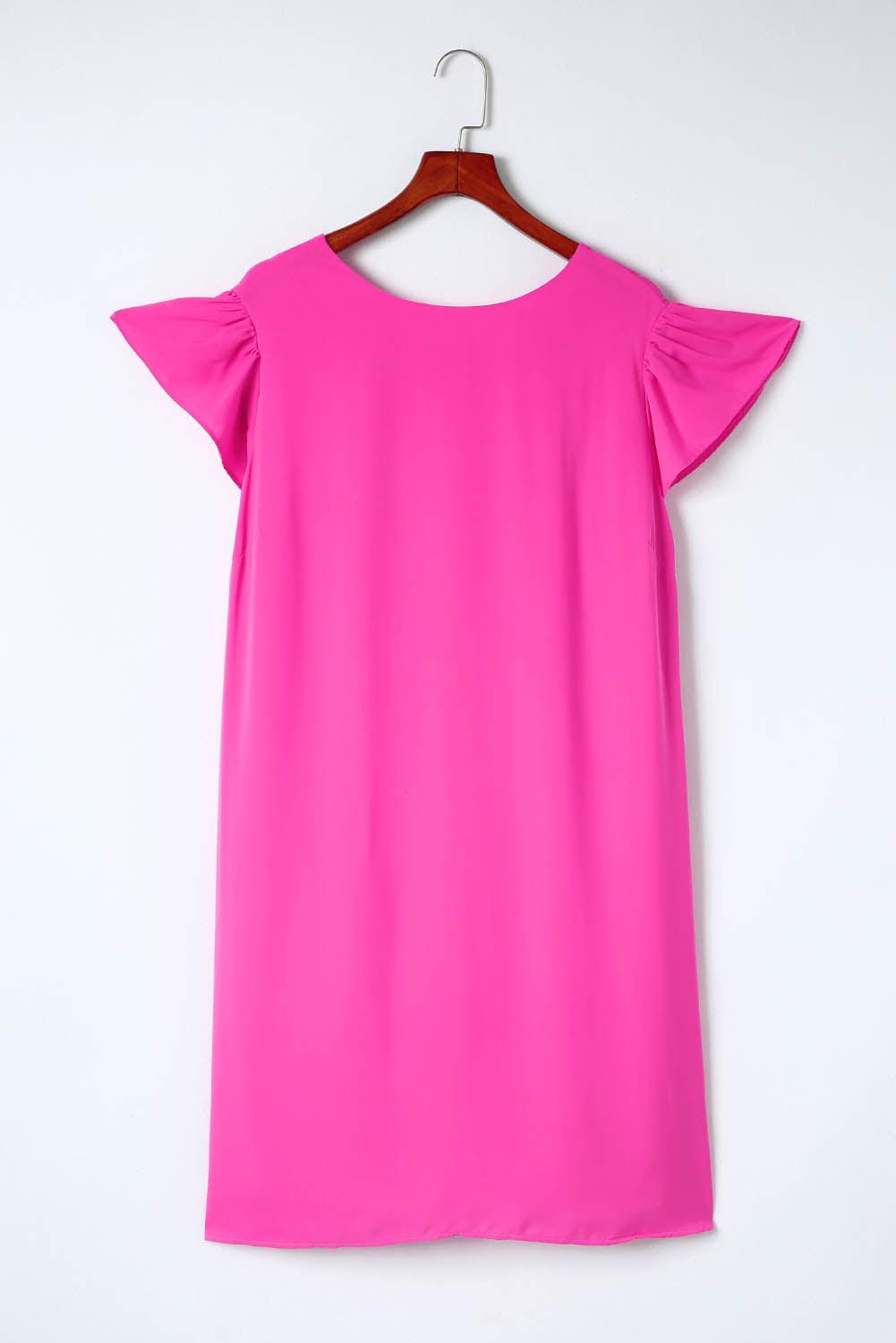 Plus Size Ruffle Sleeve Mini Dress Plus Size Mini Dresses MyDresses 