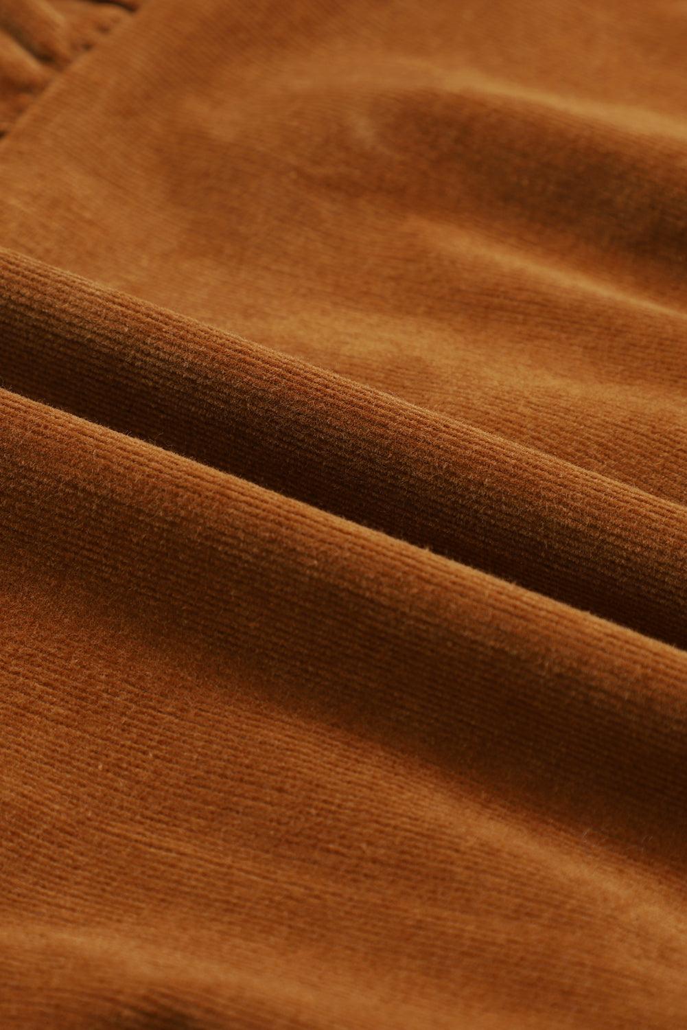 Square Neck Puff Sleeve Tiered Corduroy Dress Mini Dresses MyDresses 