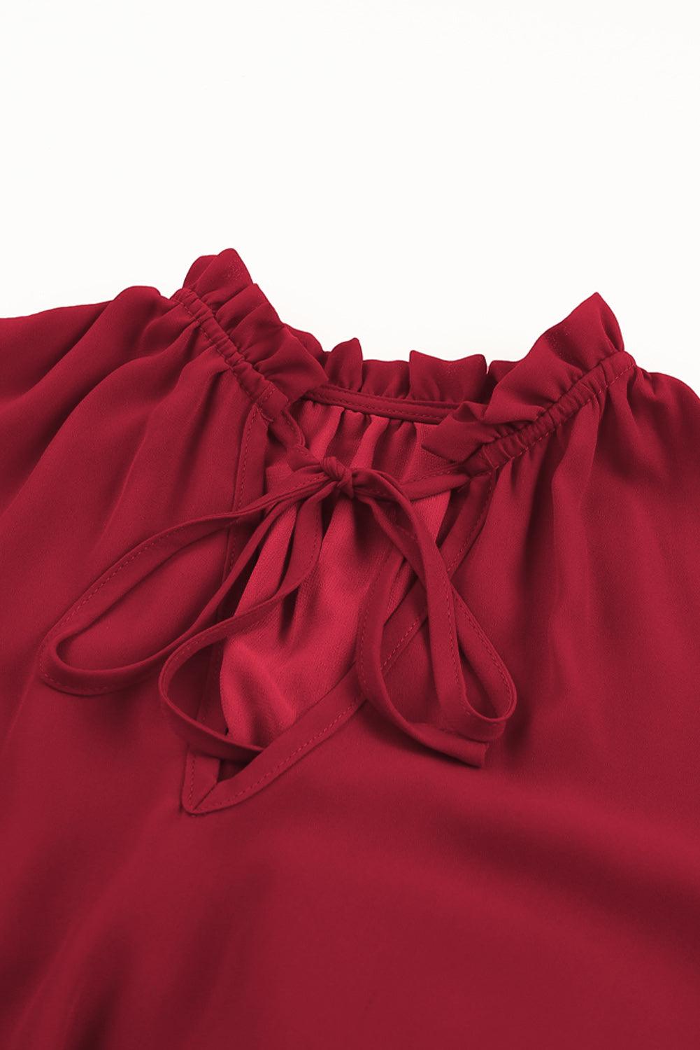 V Neck Long Sleeve Ruffled Tiered Mini Dress Mini Dresses MyDresses 