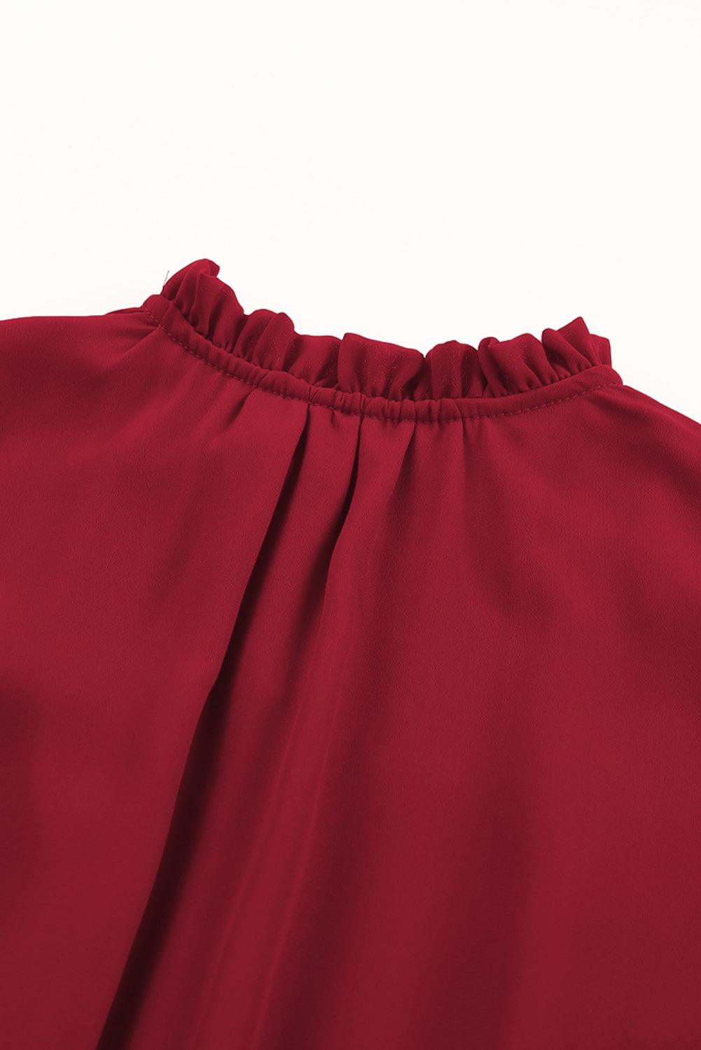 V Neck Long Sleeve Ruffled Tiered Mini Dress Mini Dresses MyDresses 