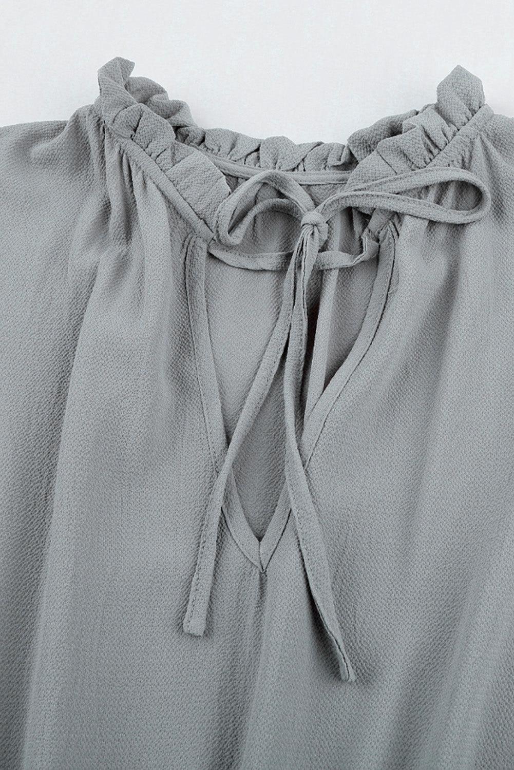 V Neck Long Sleeve Ruffled Tiered Mini Dress Mini Dresses MyDresses 