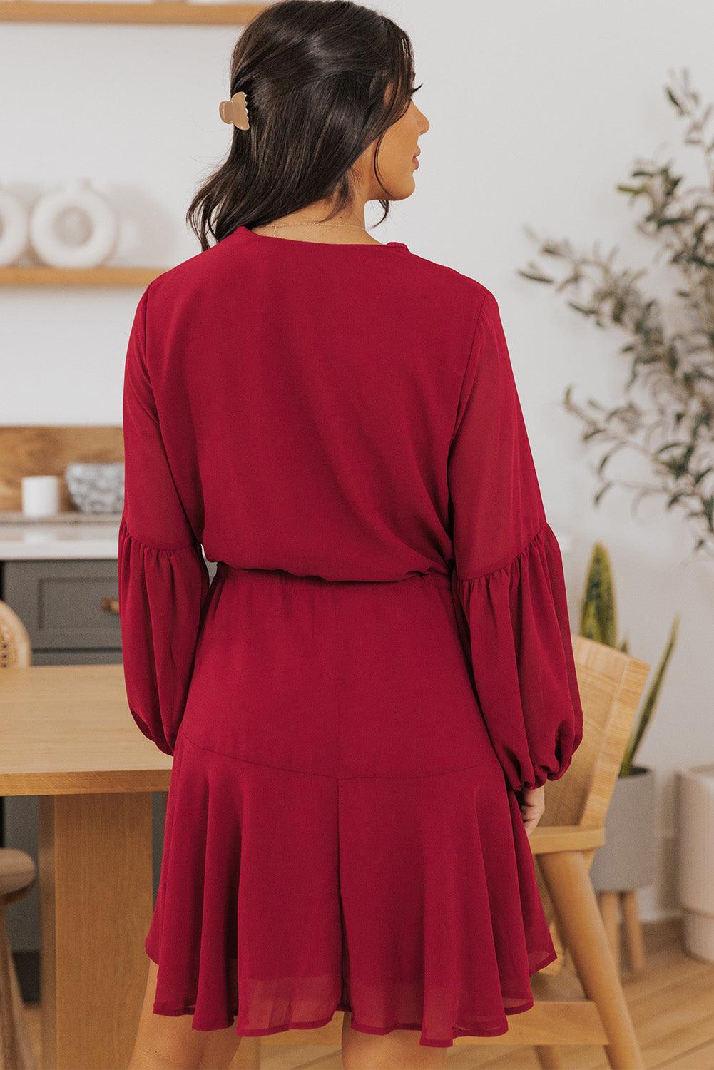 Vintage Drawstring Flowy Dress Mini Dresses MyDresses 