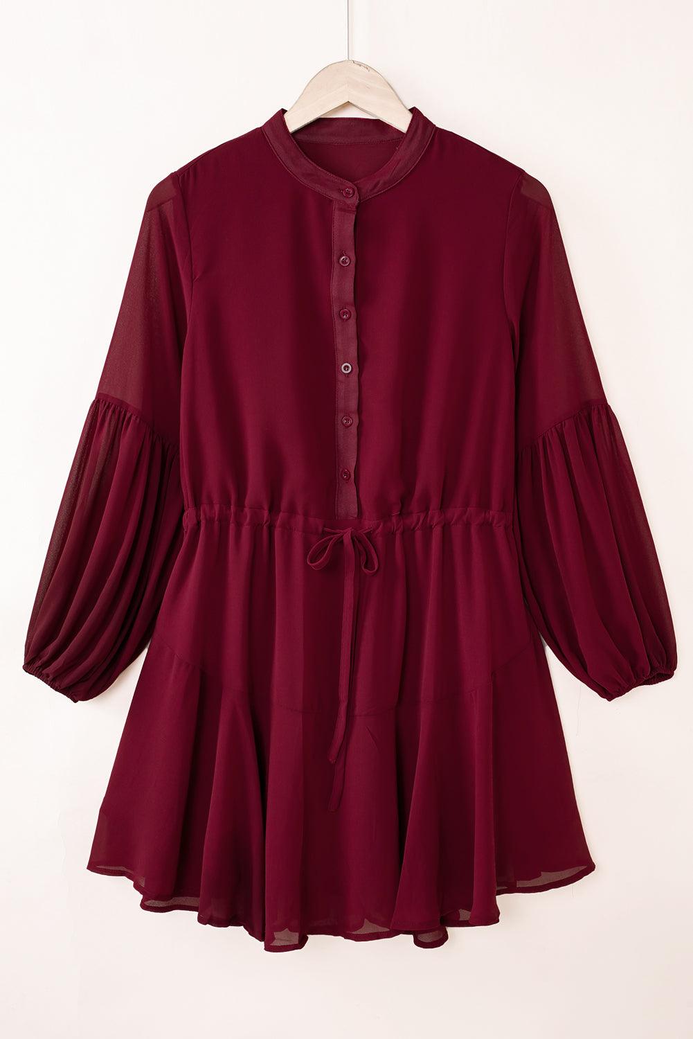 Vintage Drawstring Flowy Dress Mini Dresses MyDresses 
