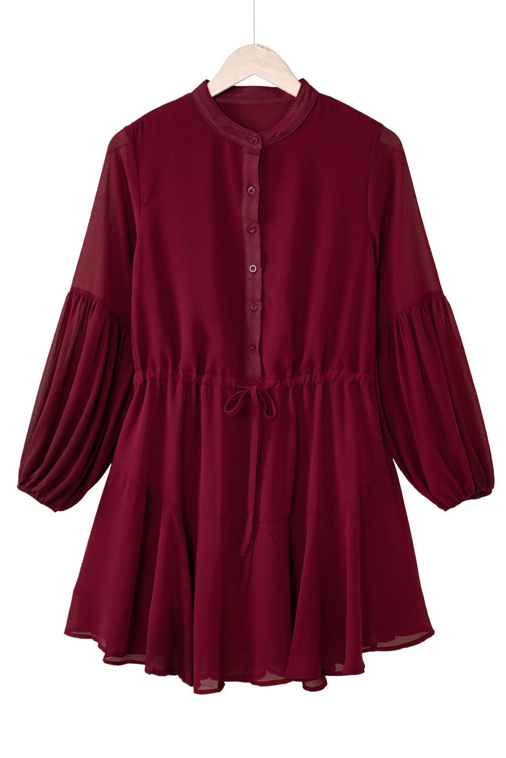Vintage Drawstring Flowy Dress Mini Dresses MyDresses 